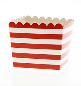 Red Stripe Scalloped Edge Favour Box 