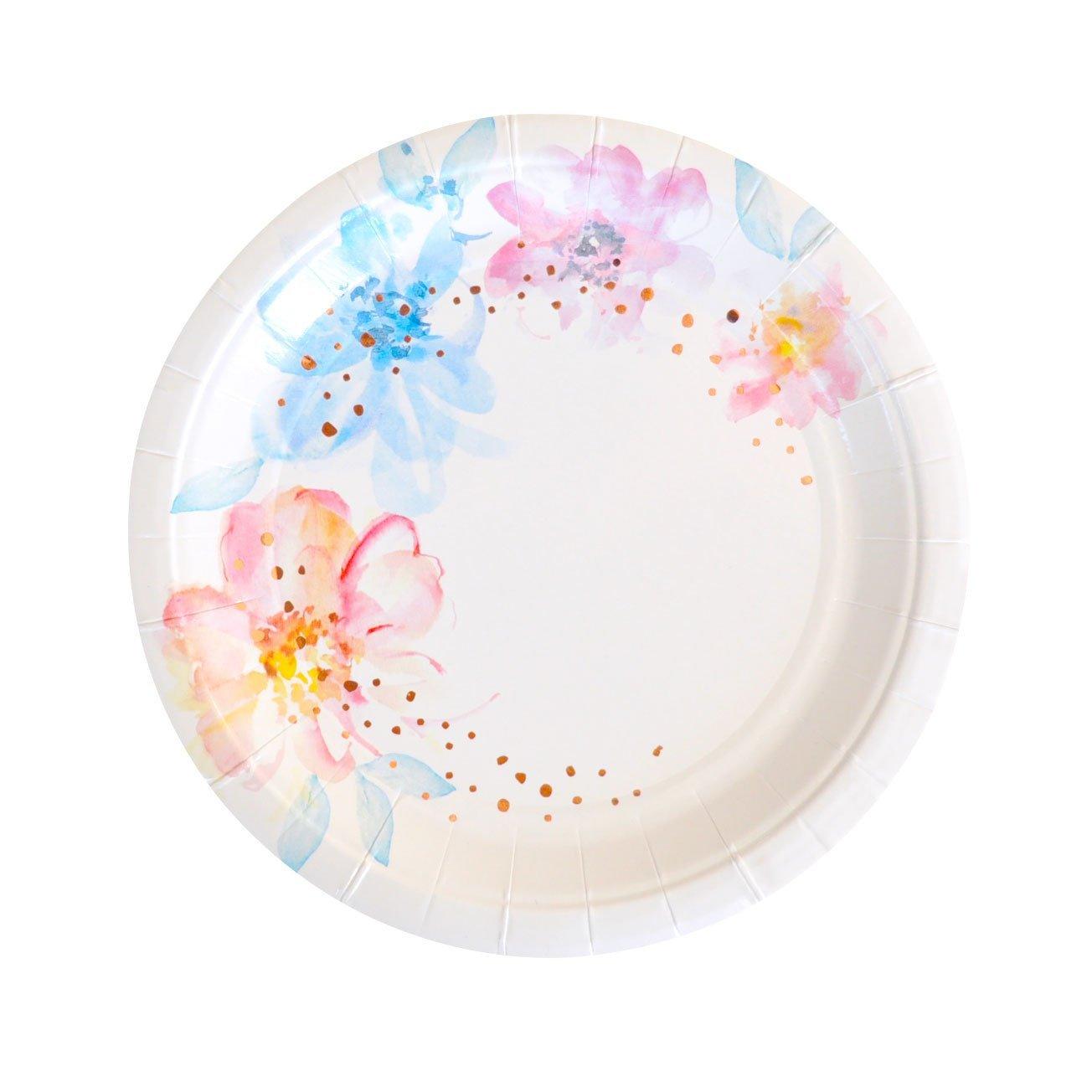 Rose Gold Floral Dessert Plates - Party Affair