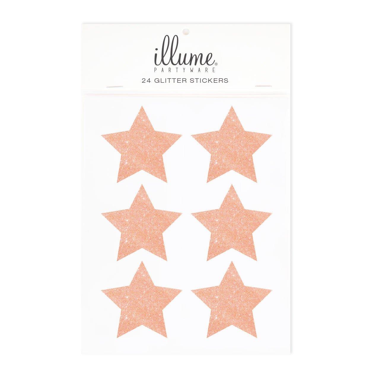 Rose Gold Glitter Star Sticker Seals - Party Affair
