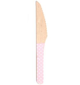 Pink Polka Dot Wooden Knives - Party Affair