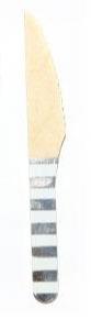 Silver Foil Stripe Wooden Knives - Party Affair