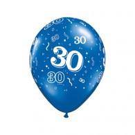 Sapphire Blue Metallic 30 Printed Latex Balloon 