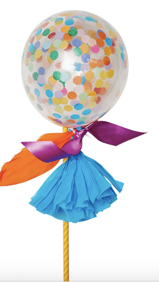 Rainbow Happy Fancy Confetti Balloon Pop Cake Topper - Party Affair