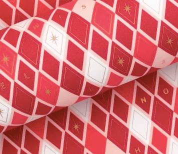 Harlequin Burgundy & Pink Christmas Wrapping Paper - Party Affair