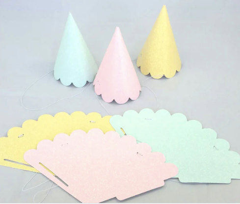 Mint, Pink And Lemon Glitter Party Hats