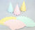 Mint, Pink And Lemon Glitter Party Hats