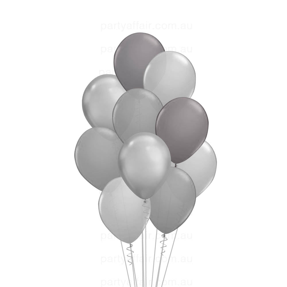 Shades of Grey Latex 10 Balloon Bouquet