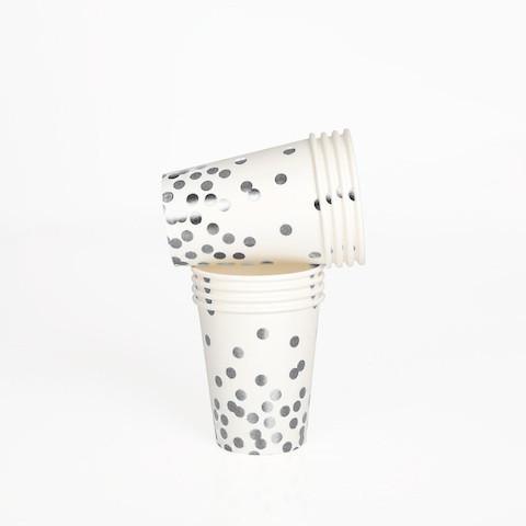 Silver Foil Confetti Paper Cups - Party Affair