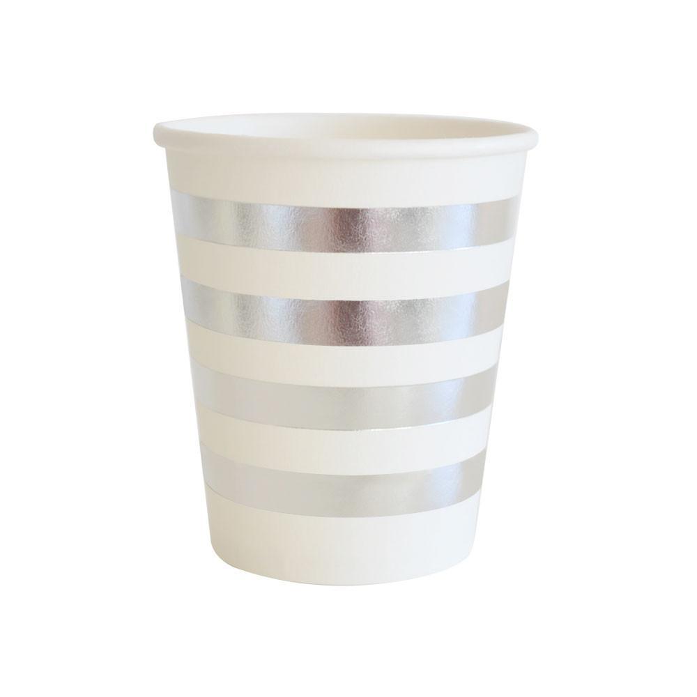 Silver Foil Stripe Paper Cup - Party Affair