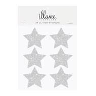 Silver Glitter Stars Sticker Seals - Party Affair