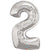 Silver Number 2 Two 86cm Foil Balloon 