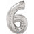 Silver Number 6 Six 86cm Foil Balloon 