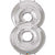 Silver Number 8 Eight 86cm Foil Balloon 