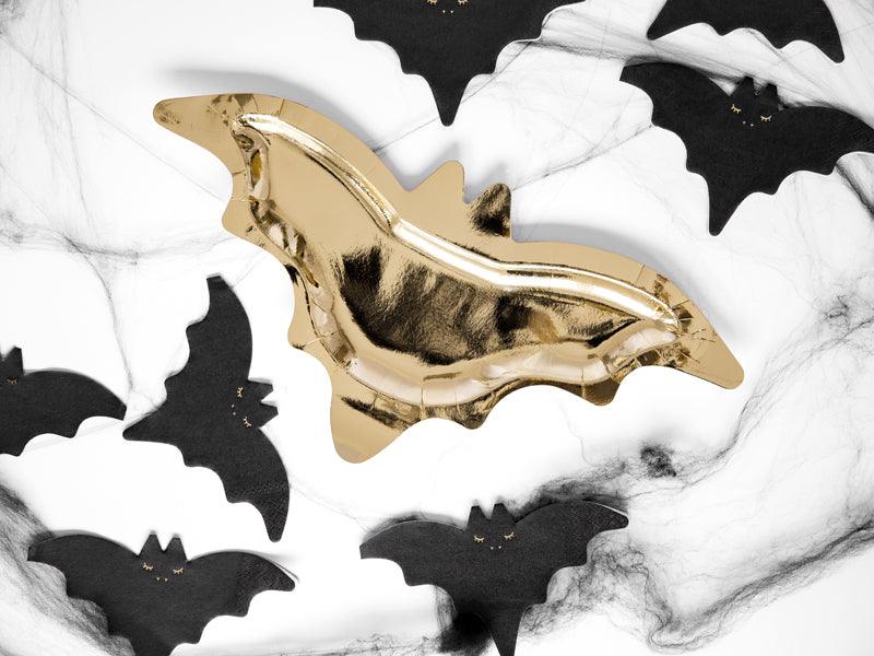 Gold Bat Shaped Paper Plates - Party Affair