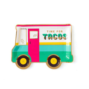 Taco Truck Shaped Plates With Gold Foil Detail