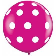 Jumbo 90cm Round Rose Pink Spot Latex Helium Balloon