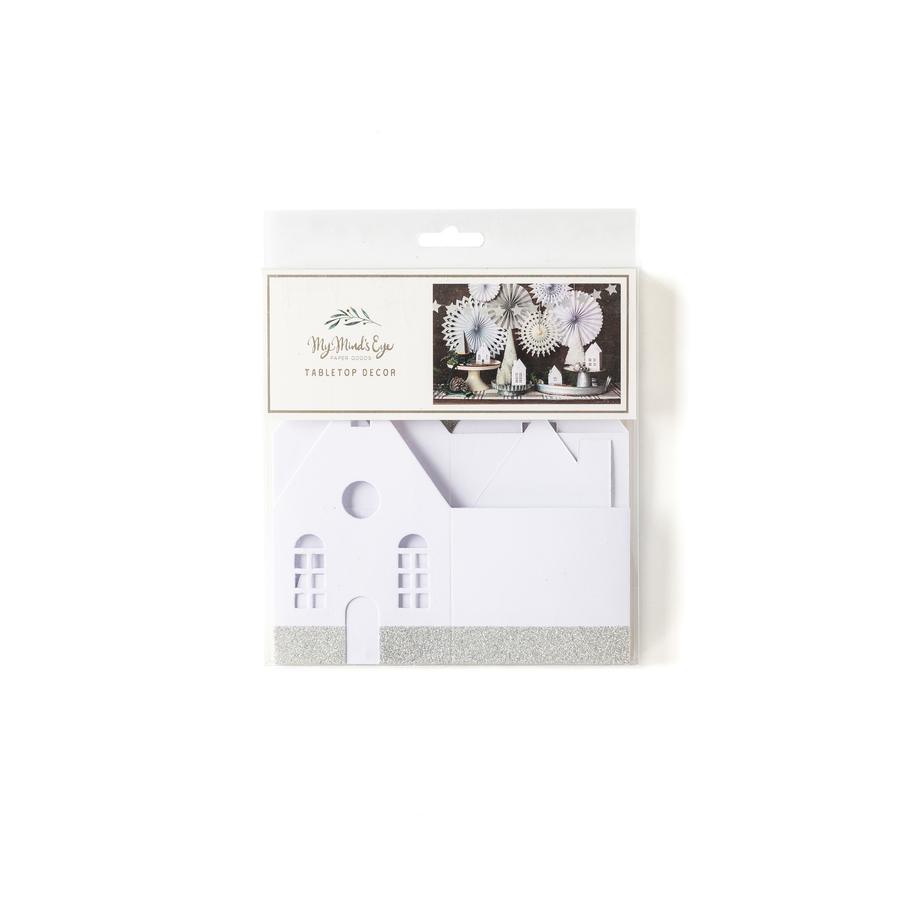 Winter White 3D Tabletop Houses - Party Affair