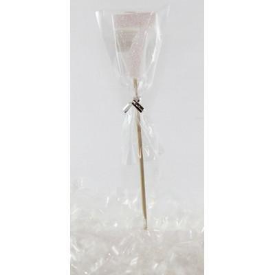 White Glitter Number 7 Seven Candle - Party Affair