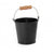 Black Bambino Tin Bucket With Wood On Handle 