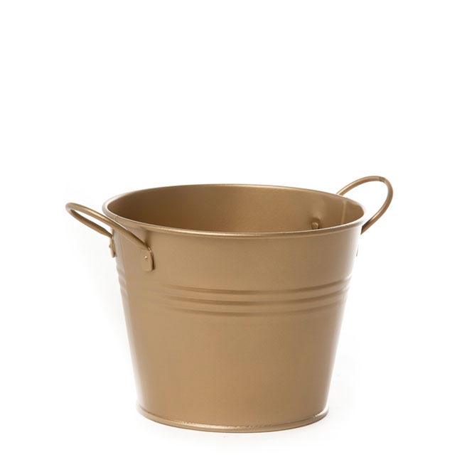 Gold Tin Bucket With Side Handles - Party Affair