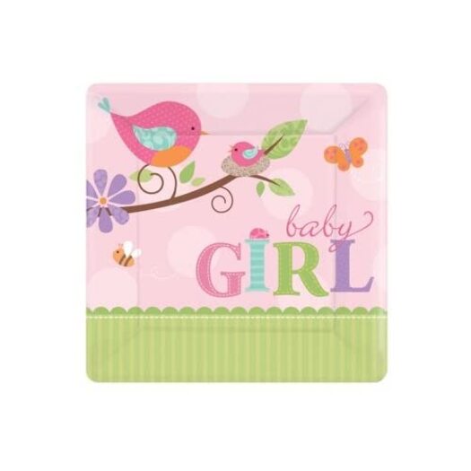 Tweet Baby Girl Small Square Plate