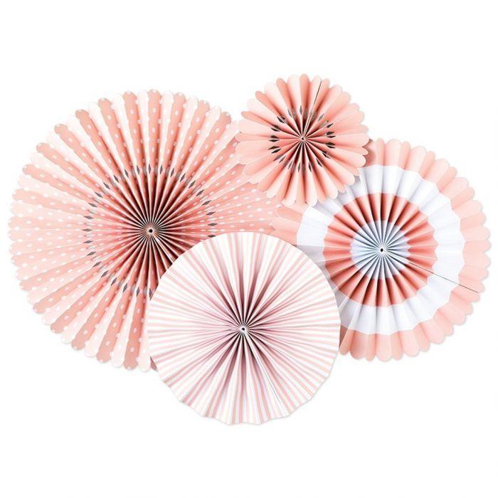 Blush Decorative Paper Party Fans - Party Affair