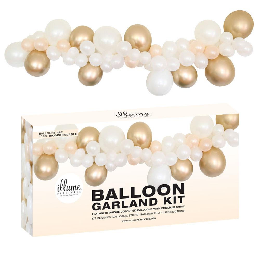 Gold & White D.I.Y.Balloon Garland Kit