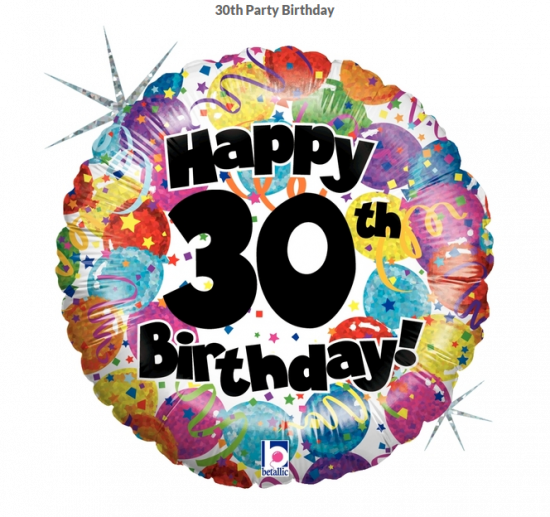 Holographic Happy 30th Birthday Foil Balloon