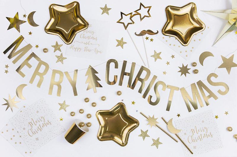Gold Merry Christmas Banner - Party Affair