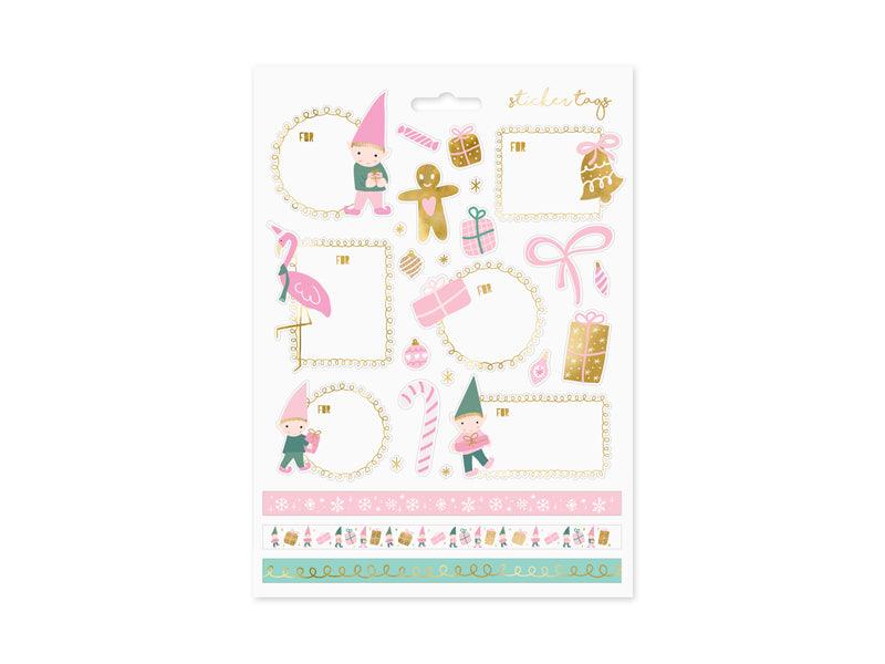Gnome Mix Christmas Sticker Tags - Party Affair