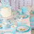 Blue With Iridescent Spots Dessert Plates