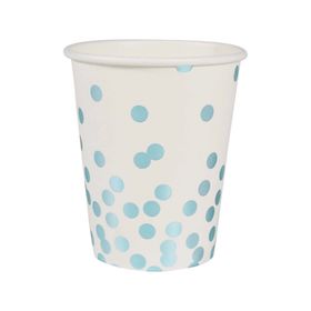 Blue Foil Confetti Paper Cups