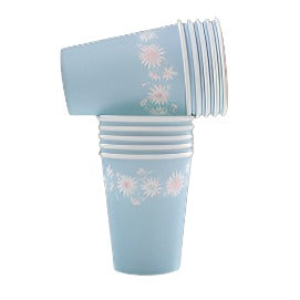 Blue Daisy Chain Paper Cups