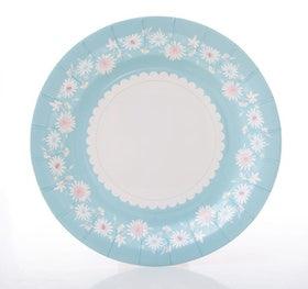 Blue Daisy Chain Paper Cake Plates - Party Affair