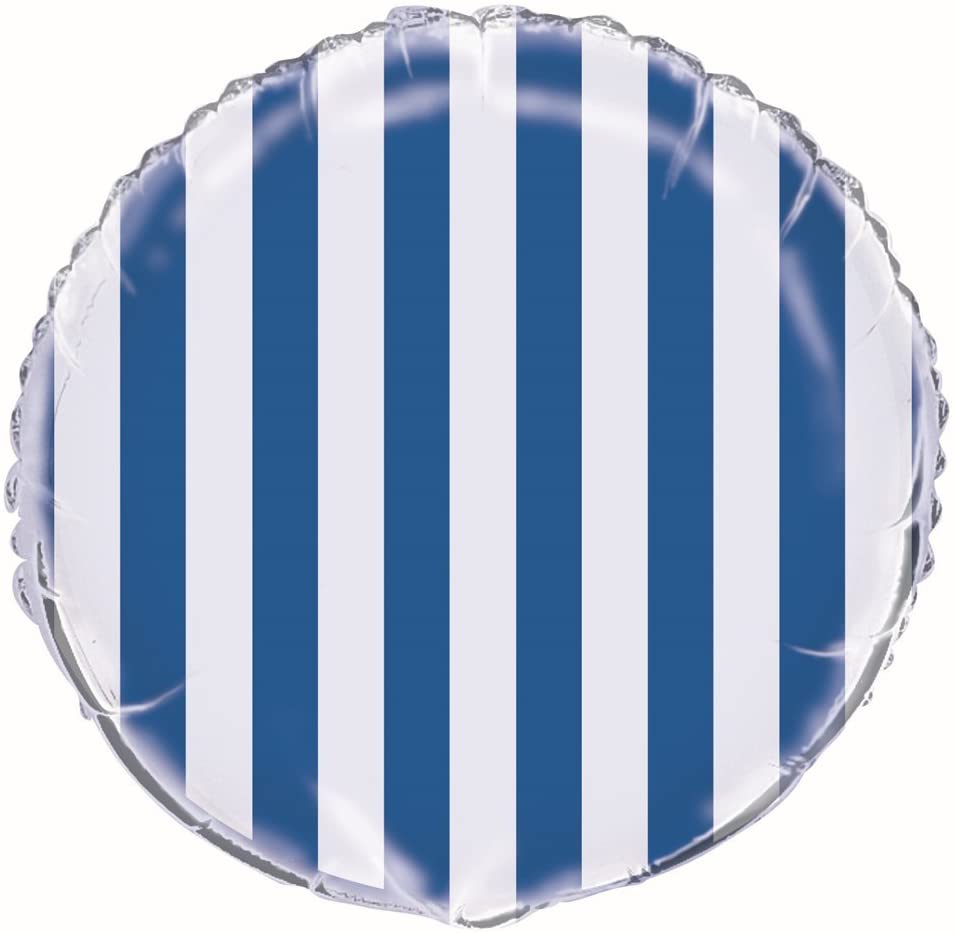 Turquoise & White Stripe Round Foil Balloon