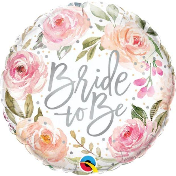 Bride To Be Watercolour Roses Foil Balloon - Party Affair