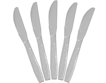 White Premium Plastic "Elegance" Knives - Party Affair