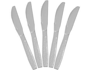 White Premium Plastic "Elegance" Knives