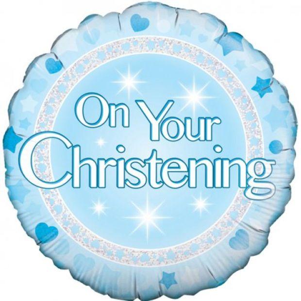 On Your Christening Blue Foil Balloon - Party Affair