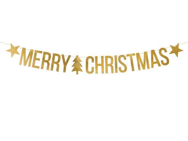 Gold Merry Christmas Banner - Party Affair