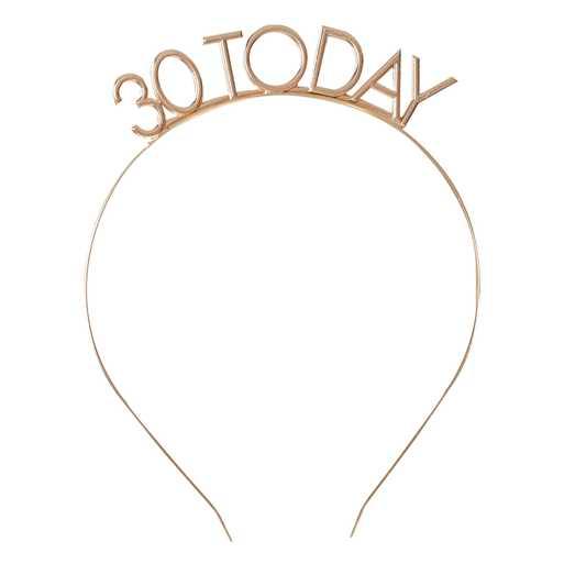 Champagne Gold Metal '30 Today' Headband - Party Affair