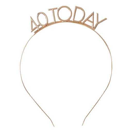 Champagne Gold Metal '40 Today' Headband - Party Affair