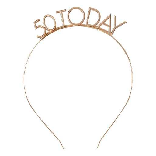 Champagne Gold Metal '50 Today' Headband - Party Affair
