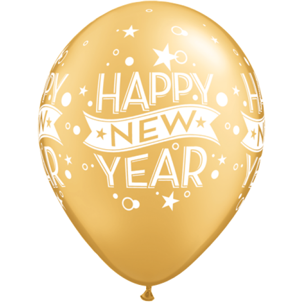 Metallic New Year Confetti Dots Gold Latex Balloon