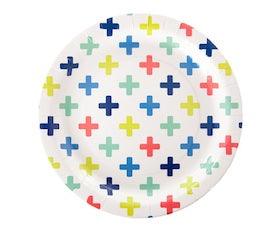 Coloured Crosses Paper Lunch Plates - Party Affair
