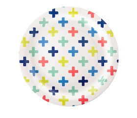 Coloured Crosses Paper Lunch Plates