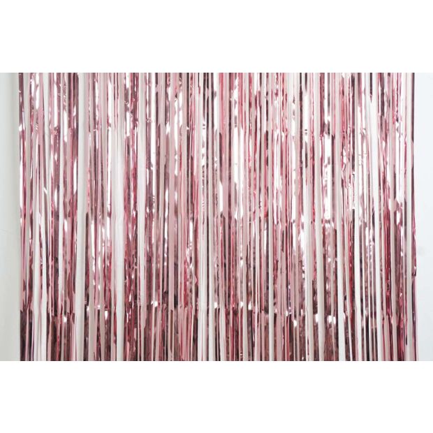 Metallic Light Pink Foil Curtain