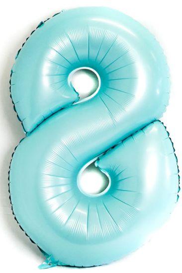 Light Blue Number 8 Eight Large Foil Balloon - Party Affair