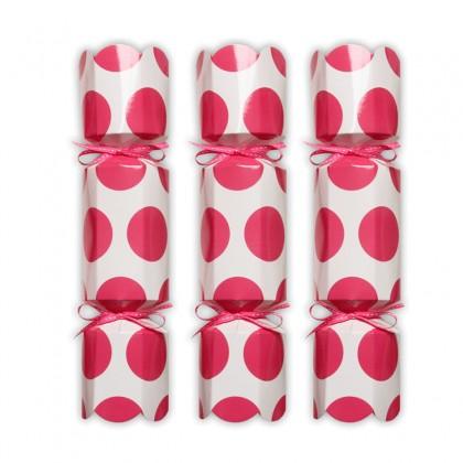Large Pink Spot Party Crackers - Party Affair