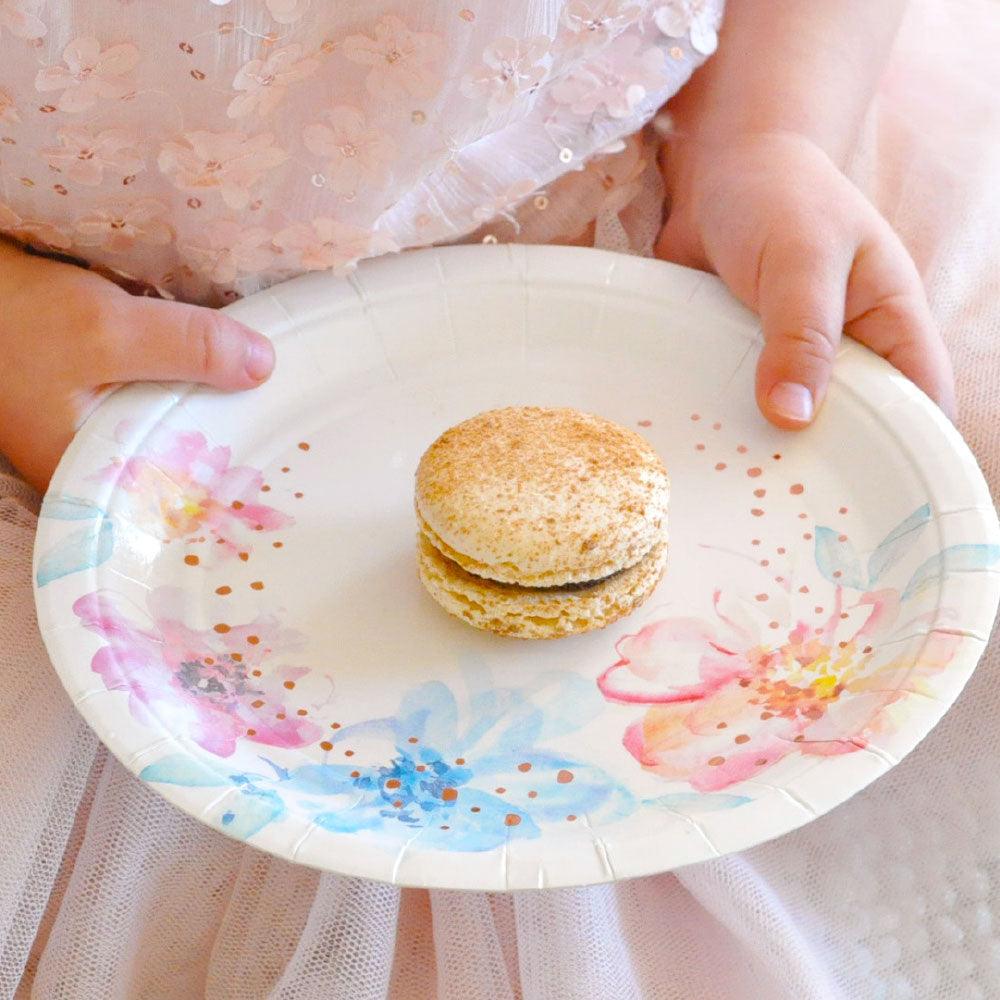 Rose Gold Floral Dessert Plates - Party Affair